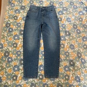 F21 Premium High rise straight-leg vintage jeans ankle button fly women's 25"